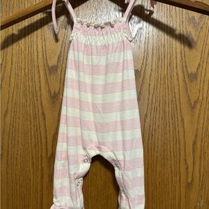 Boutique Brand Pink and White Striped Baby Romper